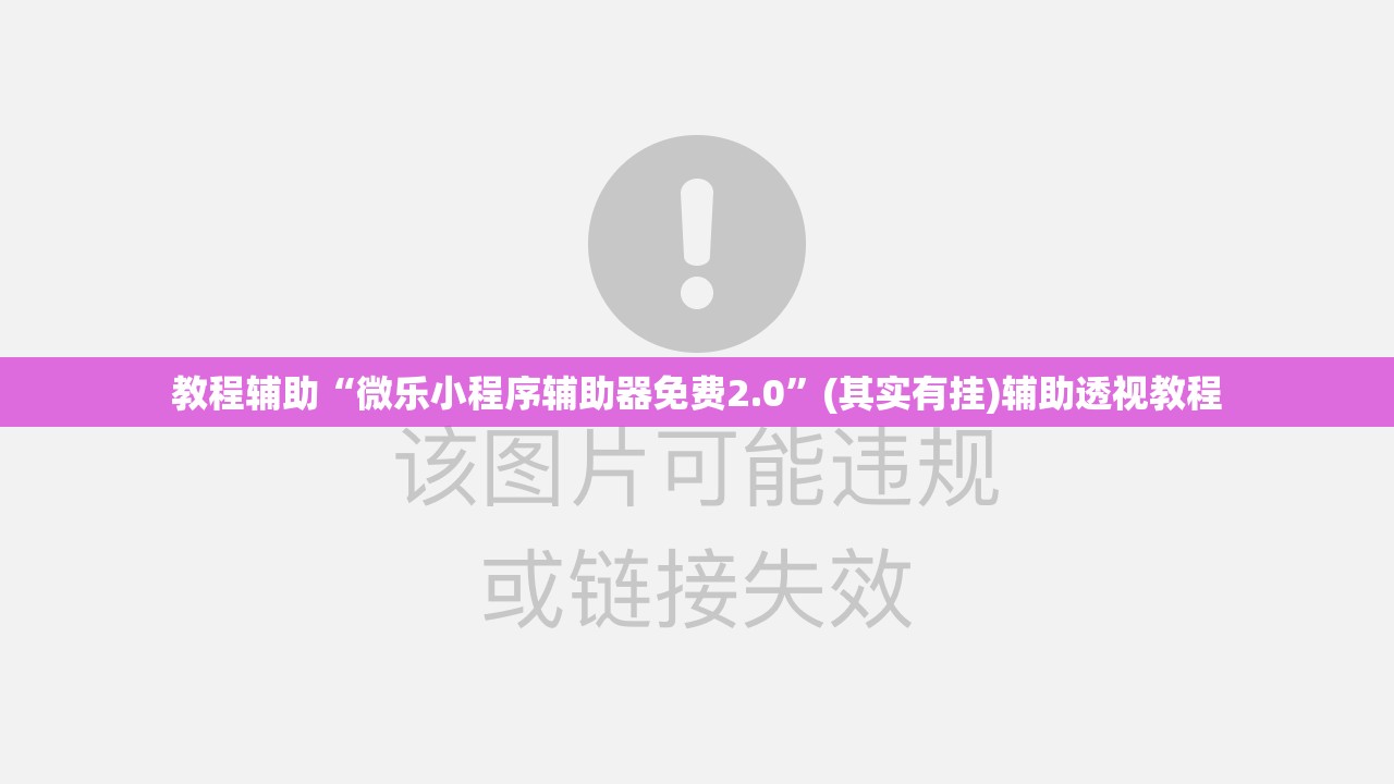 教程辅助“微乐小程序辅助器免费2.0”(其实有挂)辅助透视教程